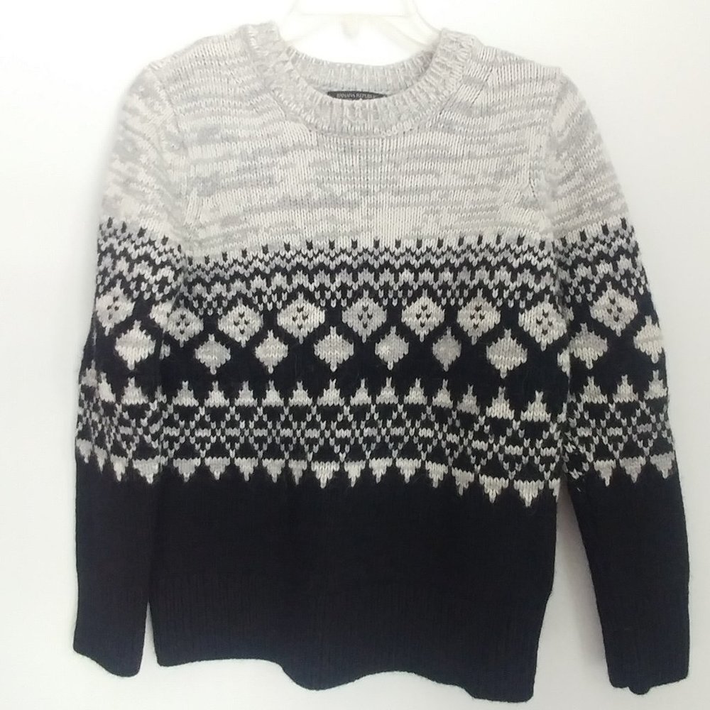 BANANA REPUBLIC Women's Nordic Fisherman's Sweater Merino Wool Alpaca Faire Isle